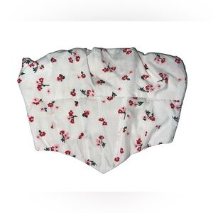 White flower crop top corset